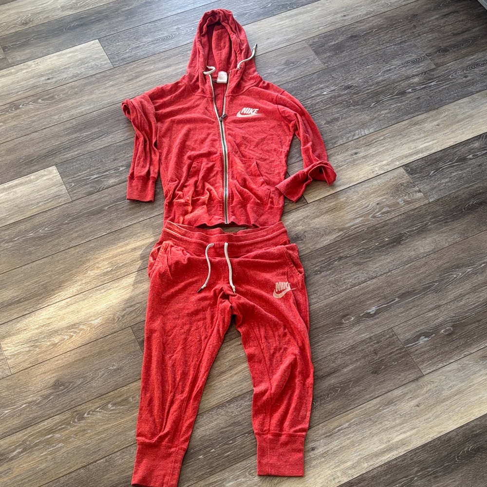 Nike Crimson Hoodie and Jogger Set